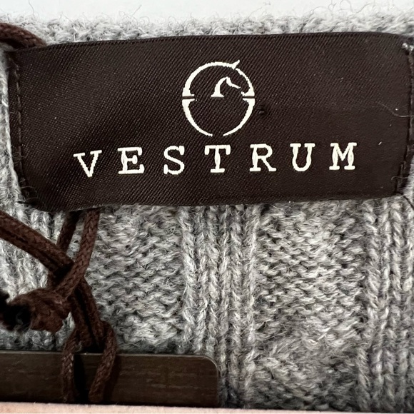 Vestrum Nozawa Italian Merino Wool & Cashmere Gray Knit Sweater Women’s M NWT - Picture 5 of 12